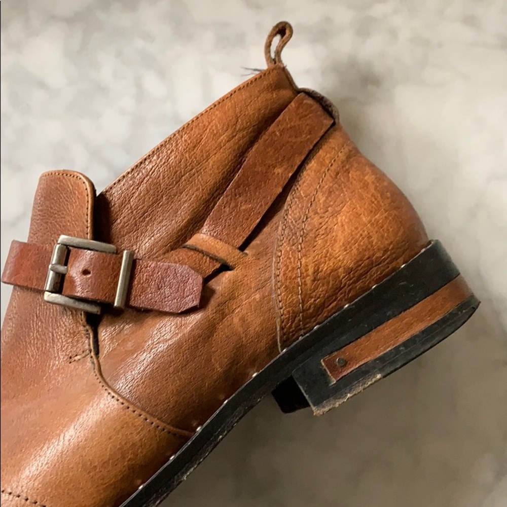 Freda Salvador Tan Leather Buckle Booties - Picture 4 of 5